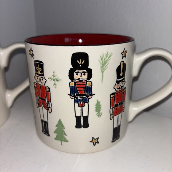 Eli & Ana Nutcracker Mugs Set of 2 Holiday Christmas Tree Coffee Tea Mugs NEW - Picture 2 of 6